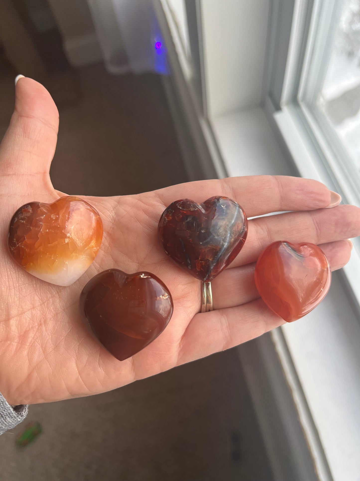 Mini Carnelian Hearts