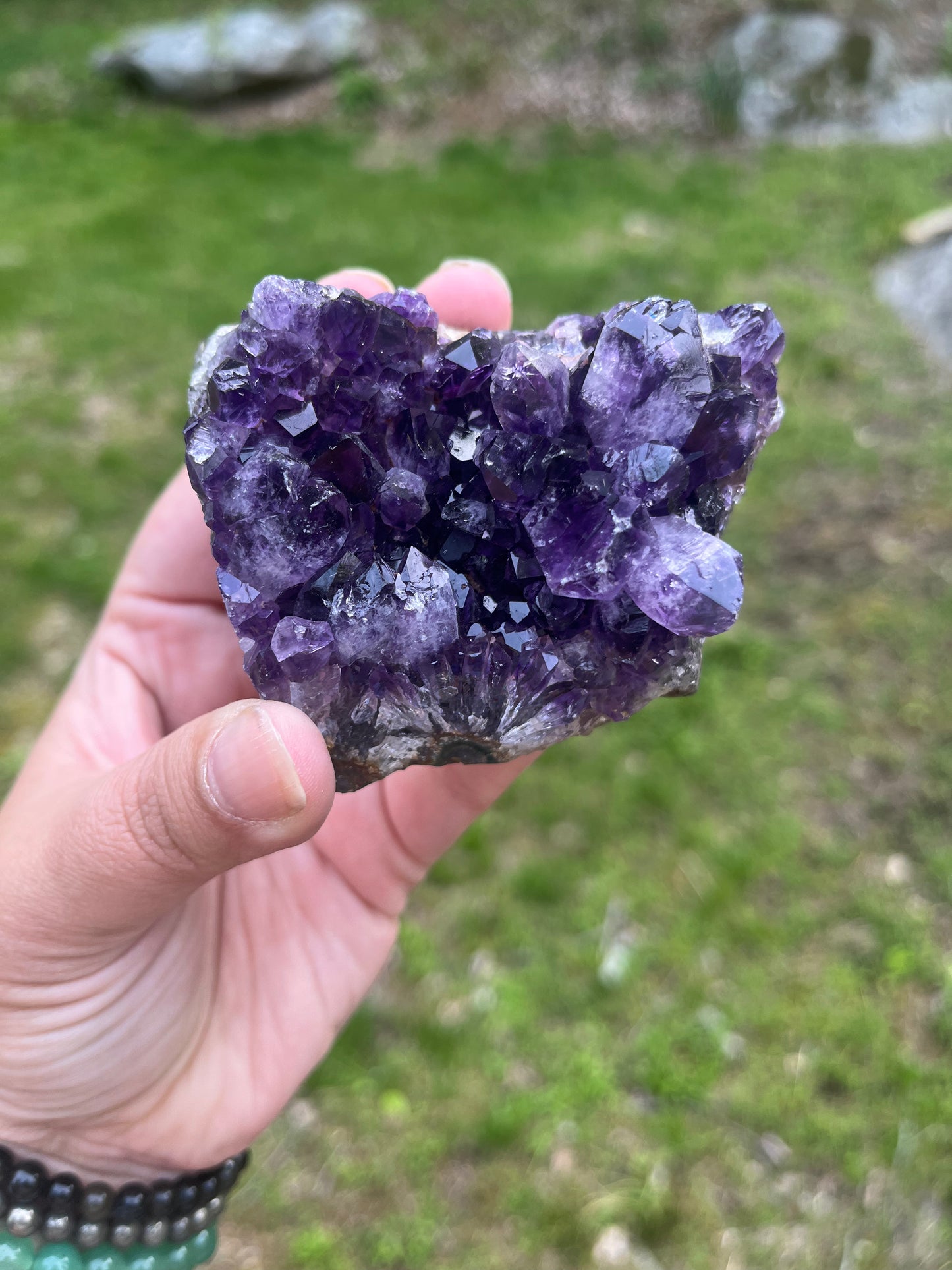Amethyst Cluster with Ametrine inclusions