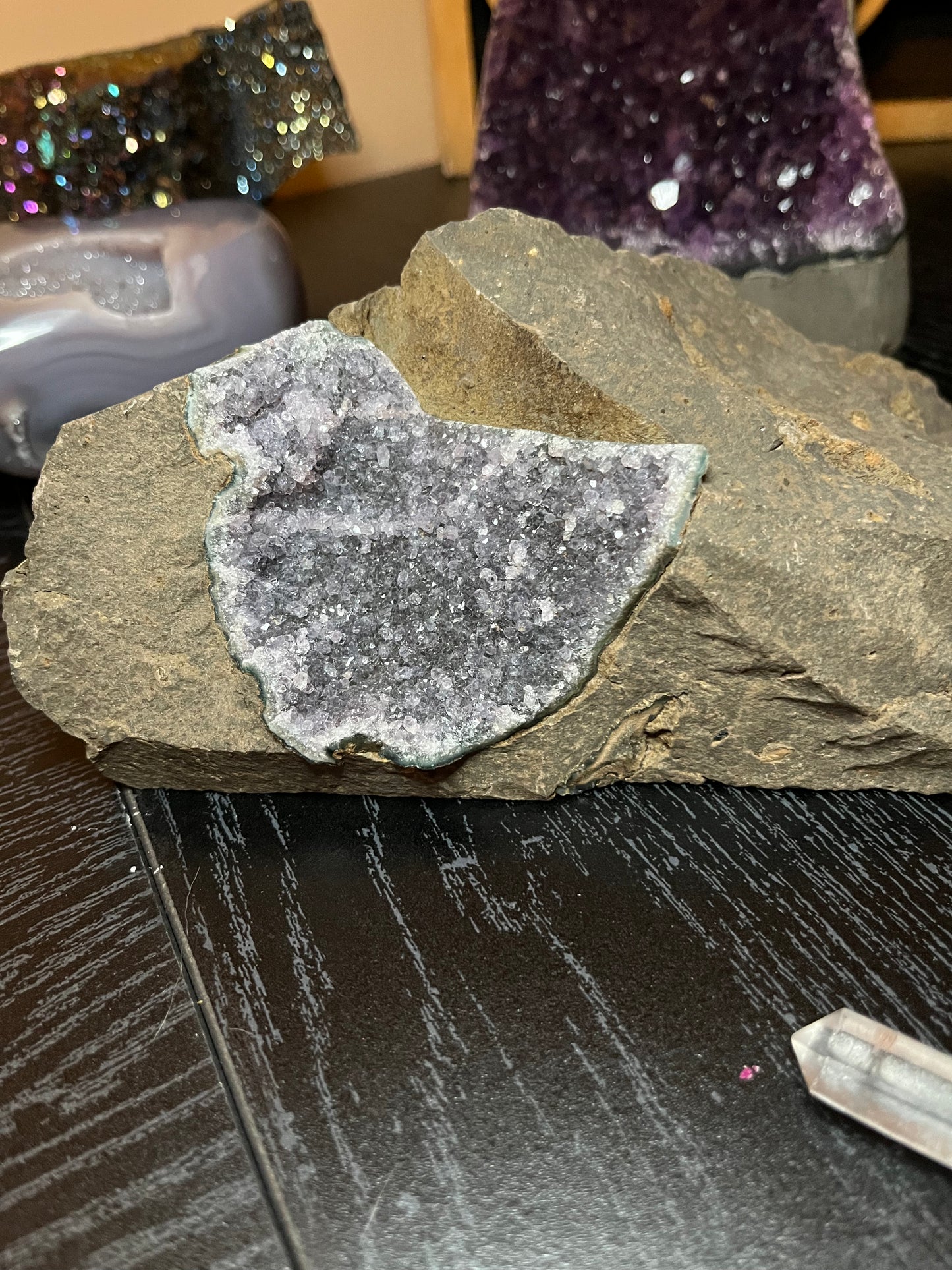 Black Amethyst Cluster for healing (cut from the mines)