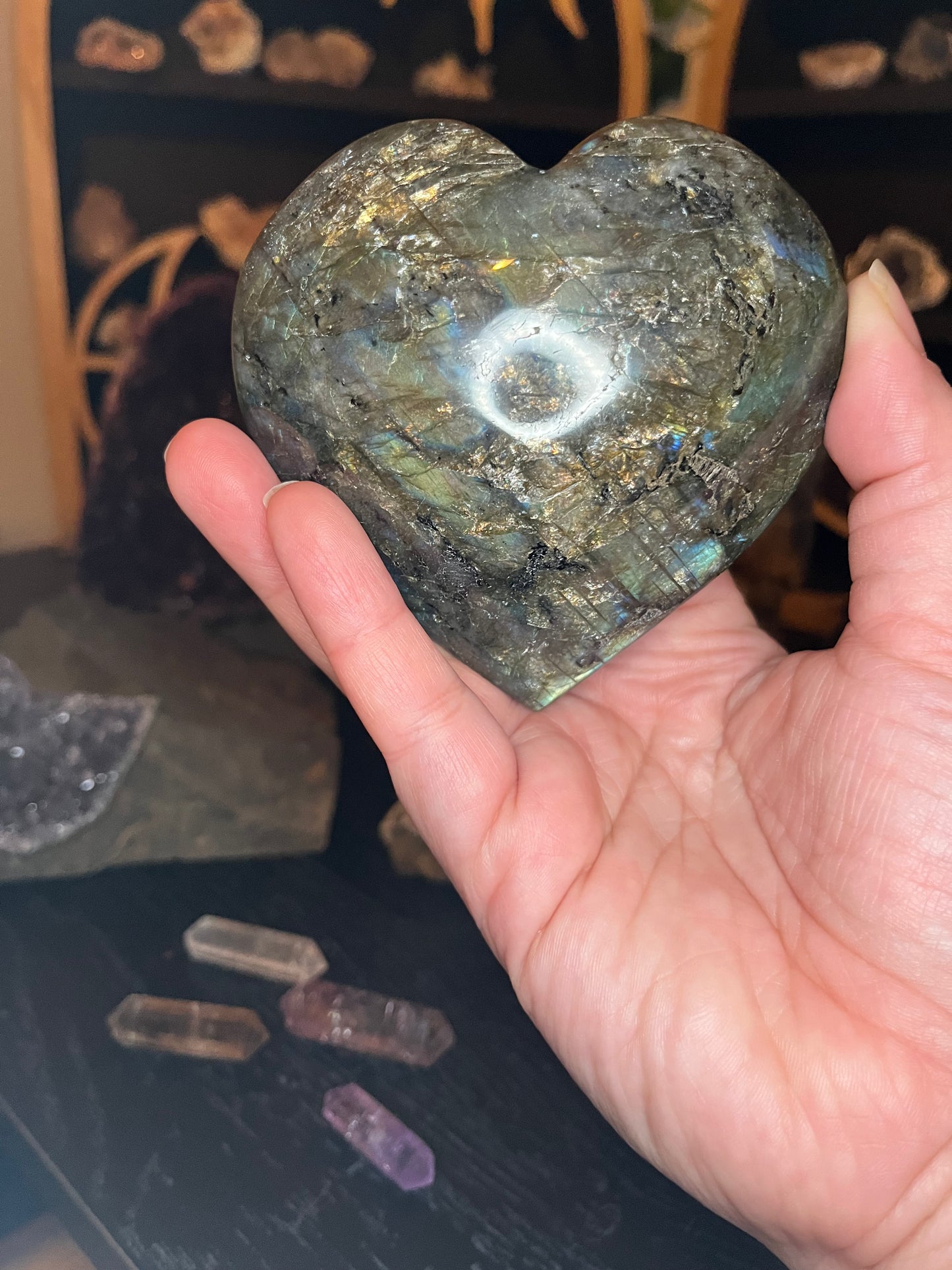 Stunning Labradorite Hearts