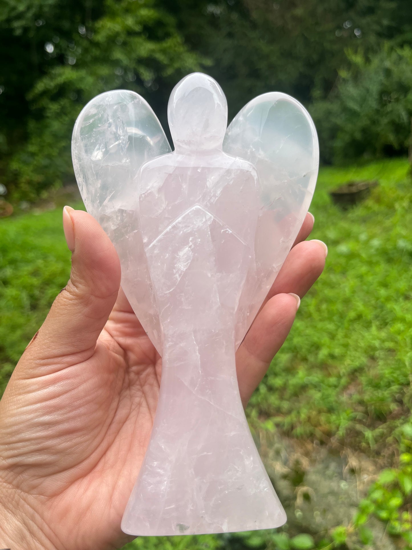 Rose Quartz Angel Carving