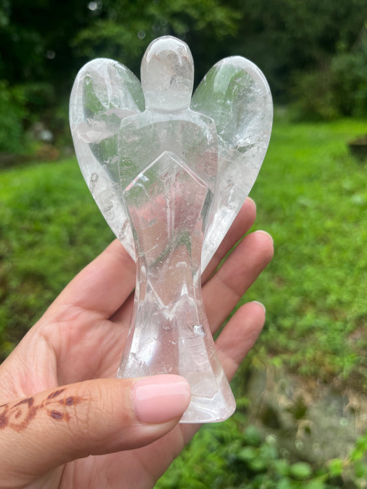 Clear Quartz Angel Carving