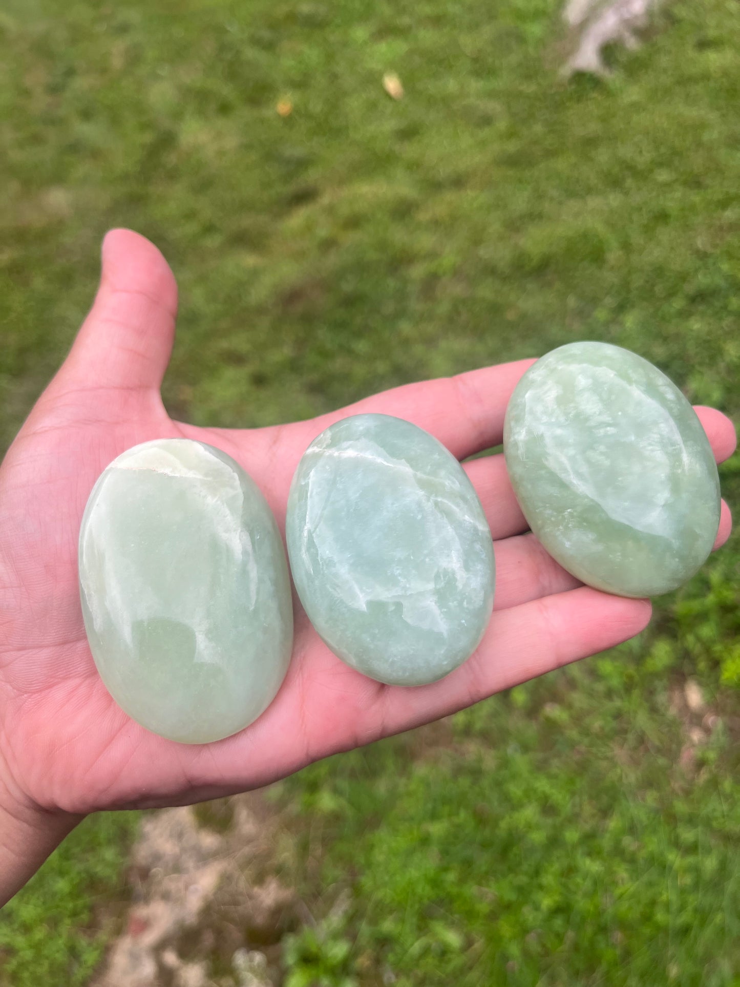 Burmese Jade Palm Stones