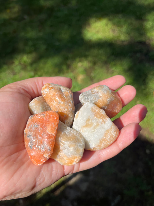 Orchid Calcite Raw Tumble