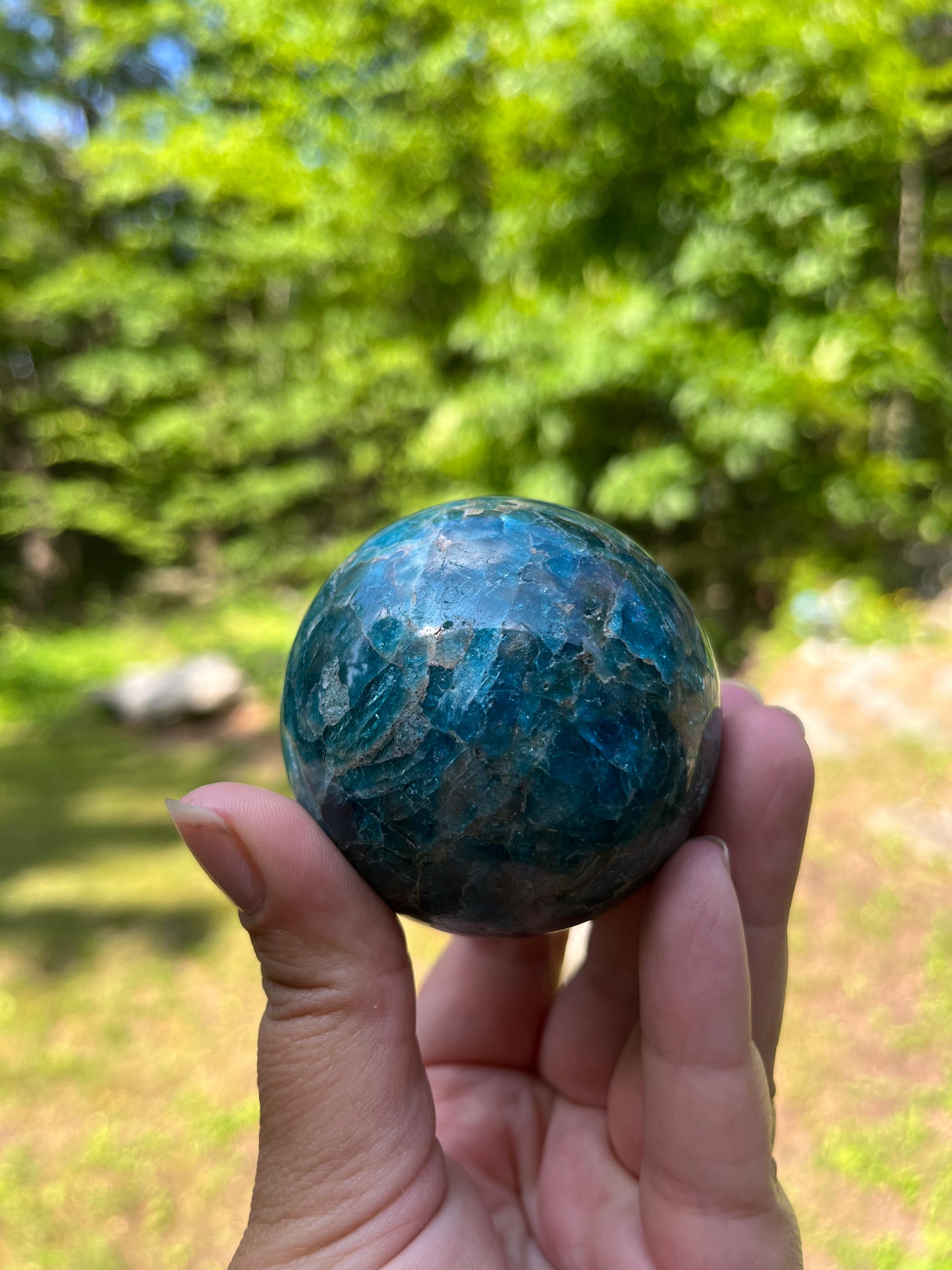 Blue Apatite Sphere