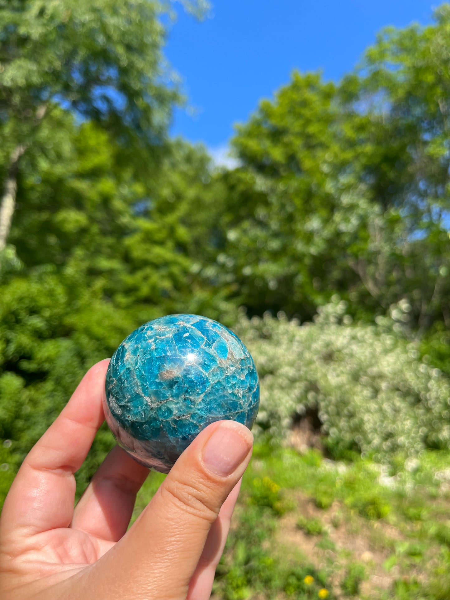 Blue Apatite Sphere