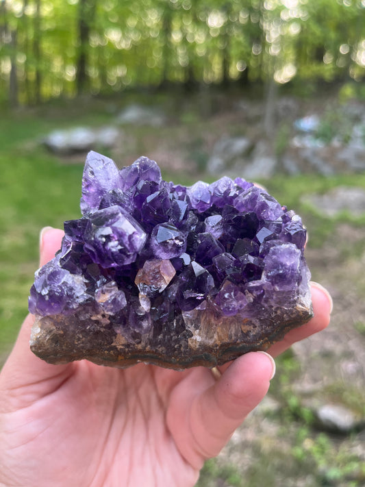 Amethyst Cluster with Ametrine inclusions