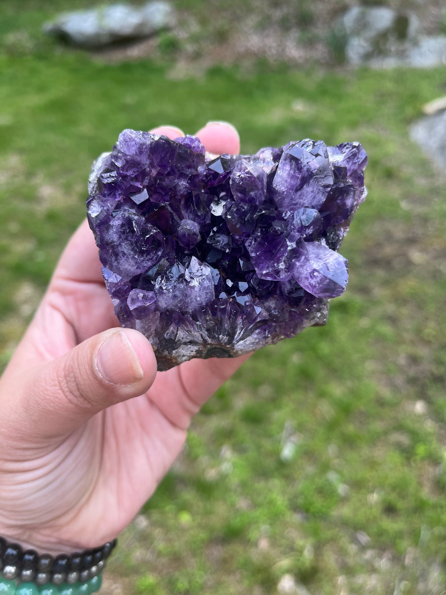 Amethyst Cluster with Ametrine inclusions