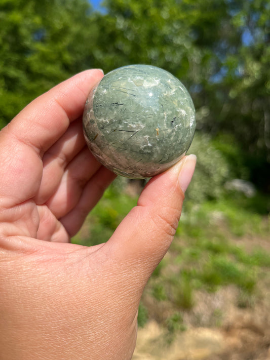 Prehnite with Epidote Sphere