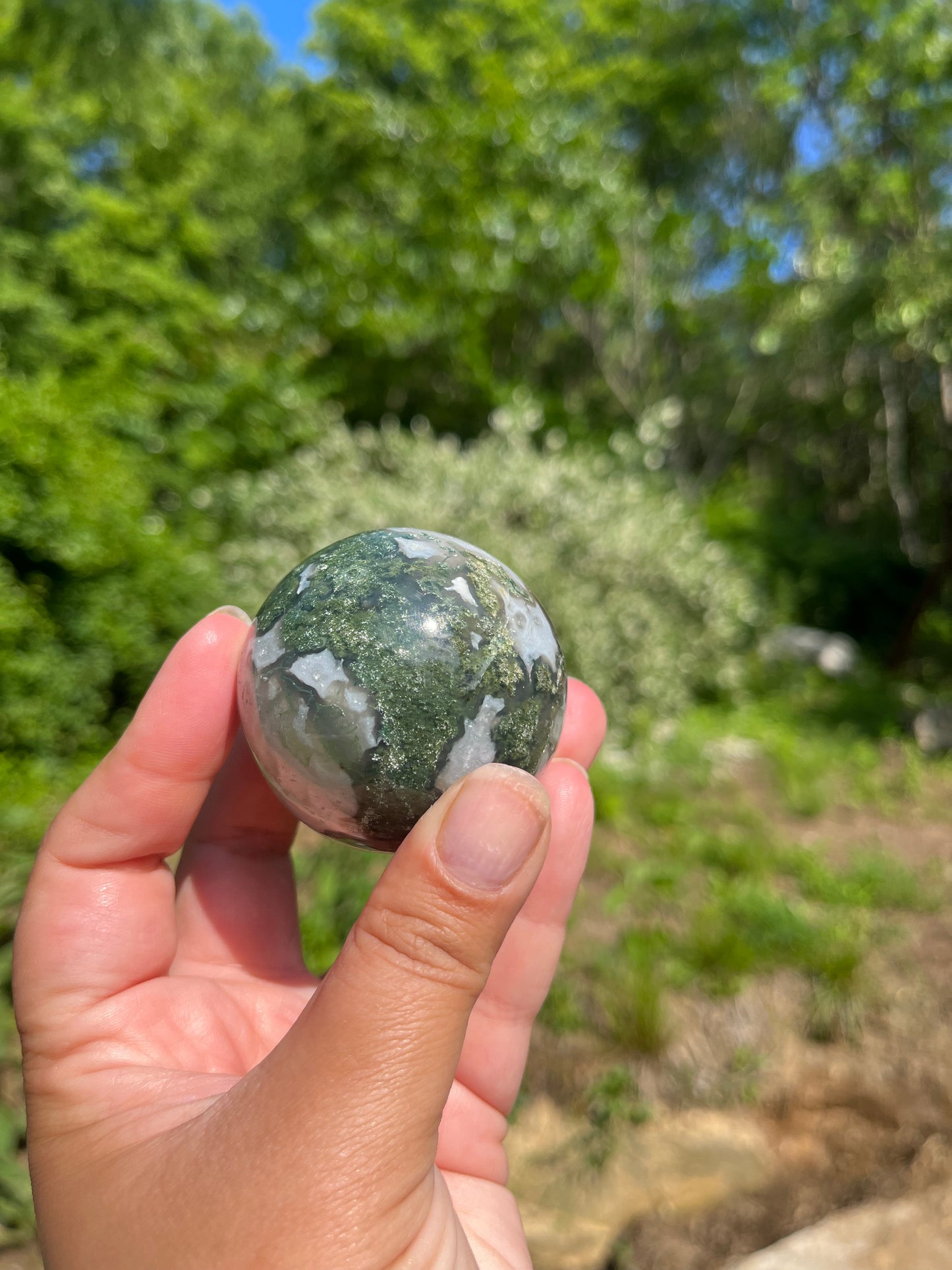 Tree Moss Agate Sphere