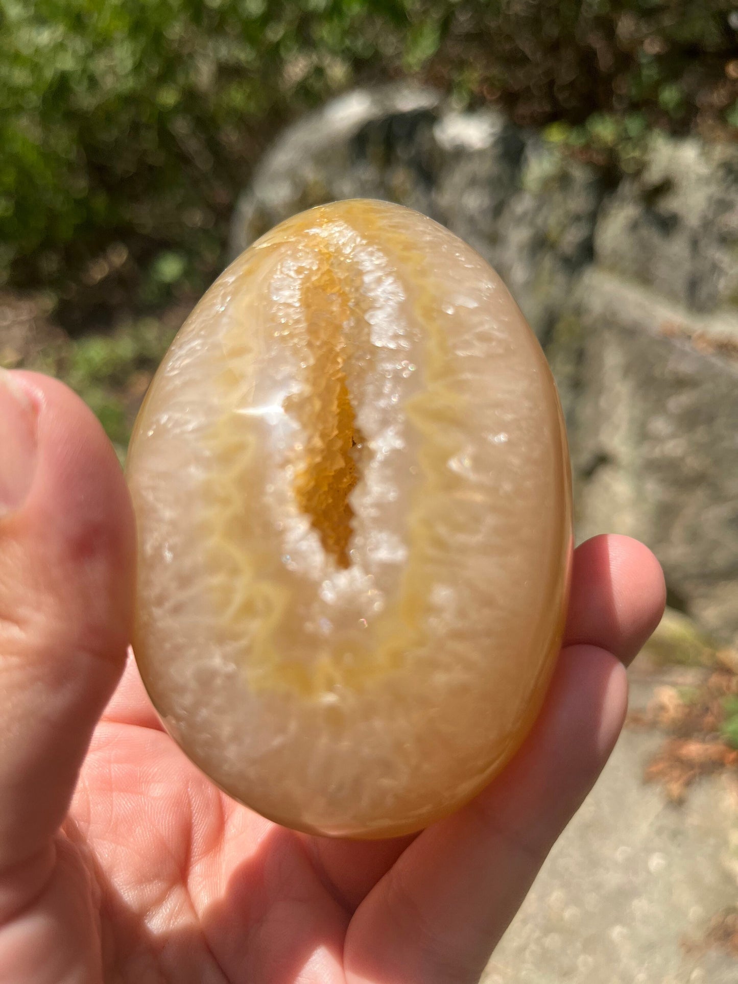 Yellow Druzy Agate Egg