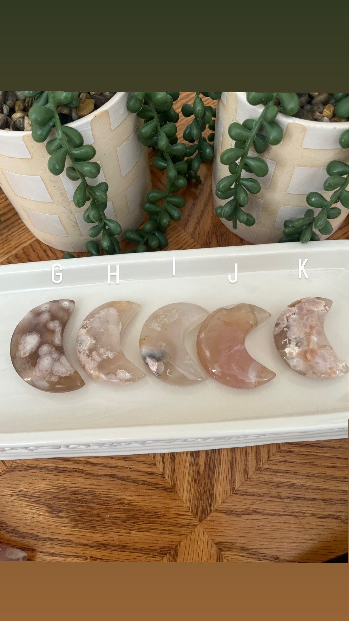 Flower Agate Moons