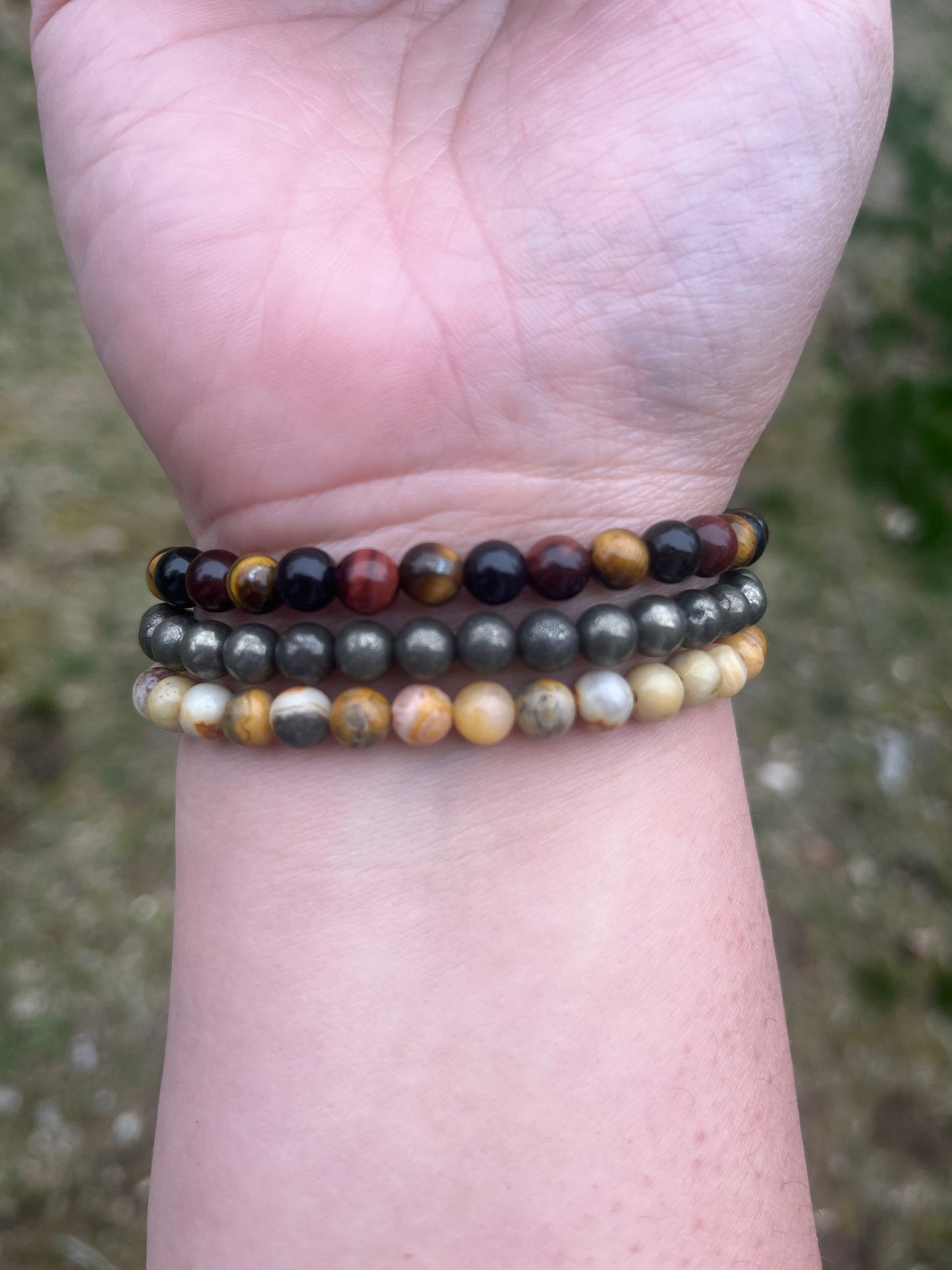 “Strength, Protection and Courage” bracelet stack