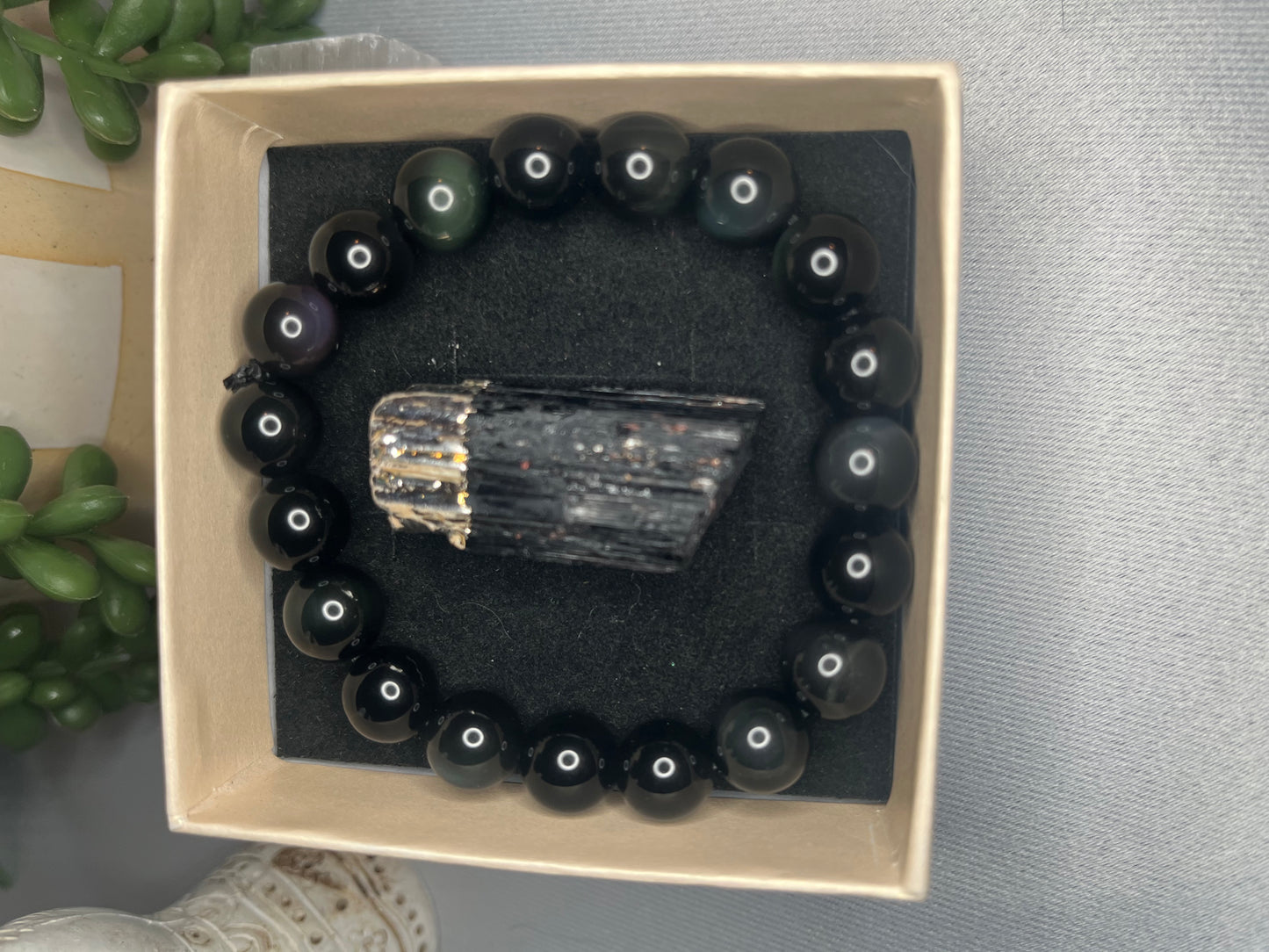 Obsidian and Tourmaline Protection Jewelry Bundle