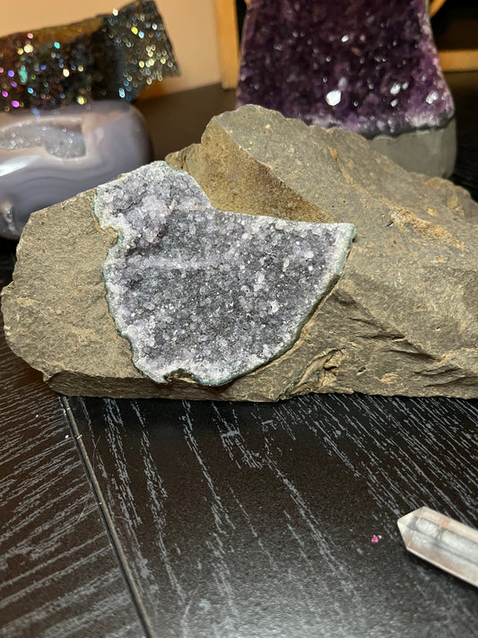 Black Amethyst  Cluster for healing (cut from the mines)