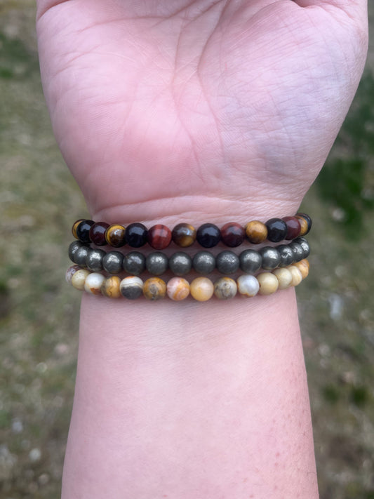 “Strength, Protection and Courage” bracelet stack